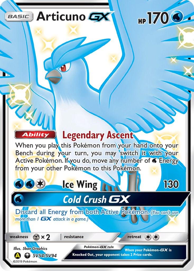 Hidden Fates Articuno GX Pokémon card
